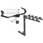 Trailer Tow Hitch w/ 4 Bike Rack For 09-16 Toyota Venza tilt away adult or child arms fold down carrier w/ Lock and Cover