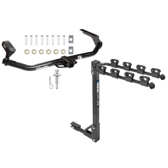 Trailer Tow Hitch w/ 4 Bike Rack For 09-16 Toyota Venza tilt away adult or child arms fold down carrier