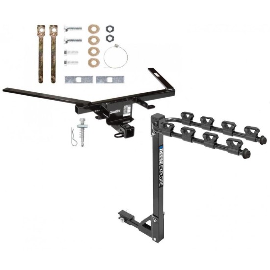 Trailer Tow Hitch w/ 4 Bike Rack For 10-19 Ford Taurus tilt away adult or child arms fold down carrier