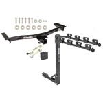 Trailer Tow Hitch w/ 4 Bike Rack For 10-15 Lexus RX350 Except F Sport 10-15 RX450h tilt away adult or child arms fold down carrier w/ Lock and Cover