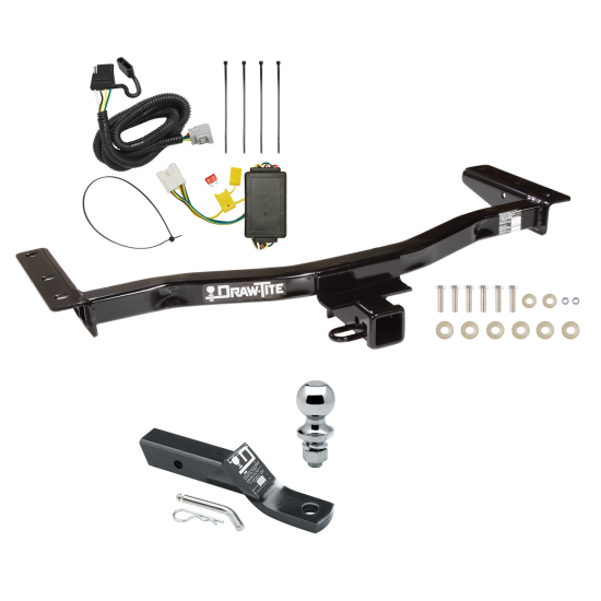 Trailer Tow Hitch For 10-12 Lexus RX350 13-15 Exc F Sport 10-15 RX450h Except Without Factory Tow Prep Package Complete Package w/ Wiring and 1-7/8" Ball