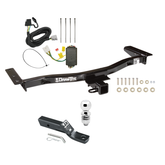 Trailer Tow Hitch For 10-12 Lexus RX350 13-15 Exc F Sport 10-15 RX450h Except Without Factory Tow Prep Package Complete Package w/ Wiring and 2" Ball