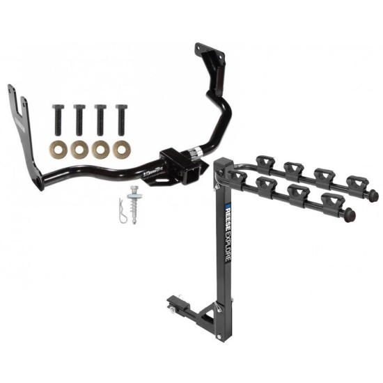 Trailer Tow Hitch w/ 4 Bike Rack For 10-13 Ford Trasit Connect tilt away adult or child arms fold down carrier