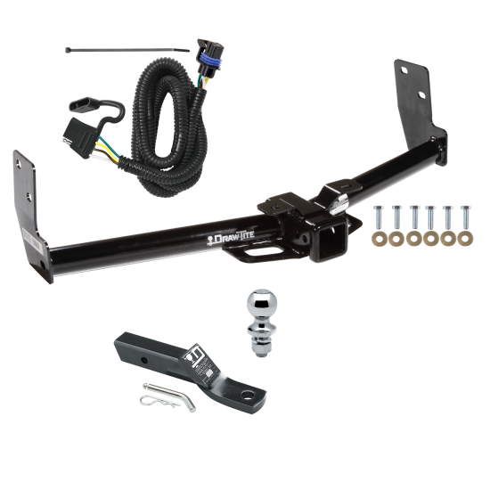 Trailer Tow Hitch For 10-16 Cadillac SRX w/ Factory Tow Package w/ Wiring and 1-7/8" Ball