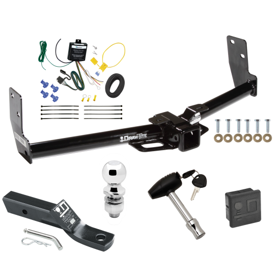 Trailer Tow Hitch For 10-16 Cadillac SRX Deluxe Package Wiring 2" Ball and Lock