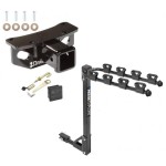 Trailer Tow Hitch w/ 4 Bike Rack For 10-22 Lexus GX460 tilt away adult or child arms fold down carrier w/ Lock and Cover