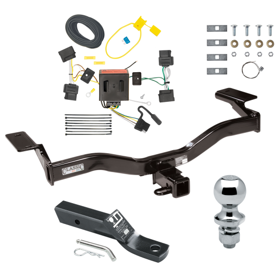 Trailer Tow Hitch For 09-10 Ford Edge Sport Complete Package w/ Wiring and 1-7/8" Ball