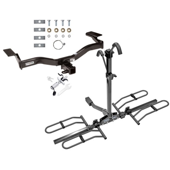 Trailer Tow Hitch For 09-10 Ford Edge Sport Platform Style 2 Bike Rack w/ Anti Rattle Hitch Lock