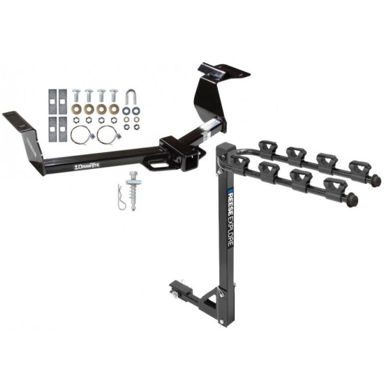 Trailer Tow Hitch w/ 4 Bike Rack For 02-06 Honda CR-V tilt away adult or child arms fold down carrier 