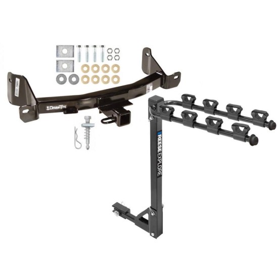 Trailer Tow Hitch w/ 4 Bike Rack For 09-14 Ford F-150 tilt away adult or child arms fold down carrier