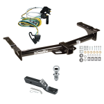 Trailer Tow Hitch For 95-02 Ford Van E150 E250 E350 Complete Package w/ Wiring and 1-7/8" Ball