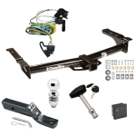 Trailer Tow Hitch For 95-02 Ford Van E150 E250 E350 Deluxe Package Wiring 2" Ball and Lock