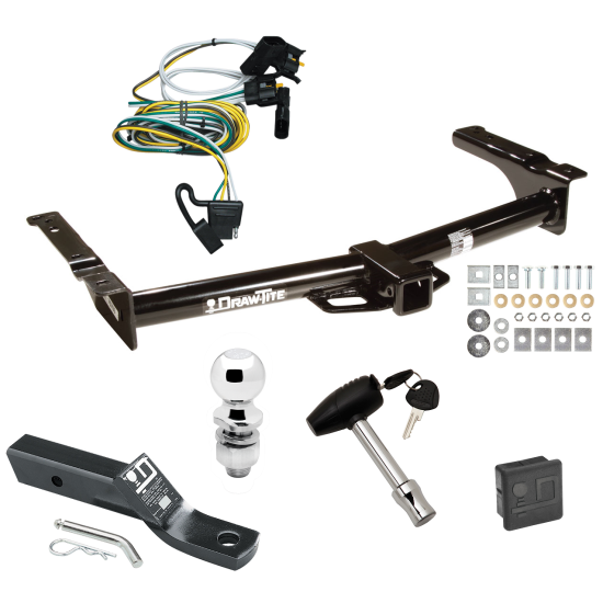 Trailer Tow Hitch For 95-02 Ford Van E150 E250 E350 Deluxe Package Wiring 2" Ball and Lock