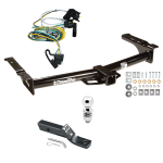 Trailer Tow Hitch For 95-02 Ford Van E150 E250 E350 Complete Package w/ Wiring and 2" Ball