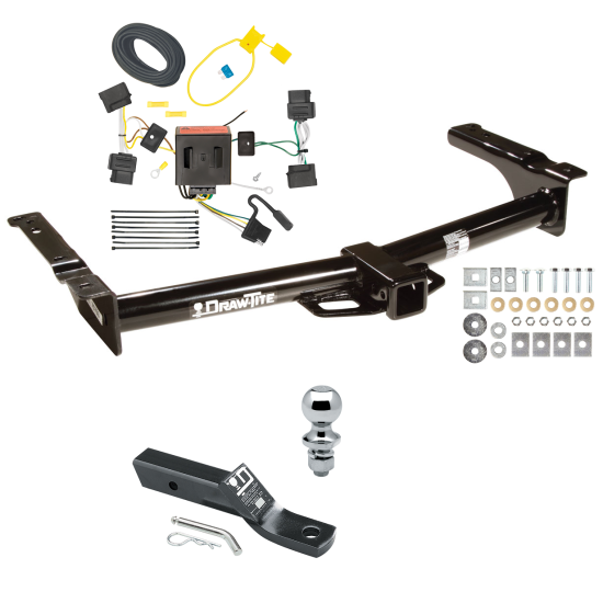 Trailer Tow Hitch For 08-14 Ford Van E150 E250 E350 Complete Package w/ Wiring and 1-7/8" Ball