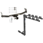 Trailer Tow Hitch w/ 4 Bike Rack For 07-17 Jeep Compass Jeep Patriot tilt away adult or child arms fold down carrier