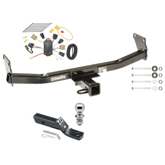 Trailer Tow Hitch For 07-10 Jeep Compass 07 Patriot Complete Package w/ Wiring and 1-7/8" Ball