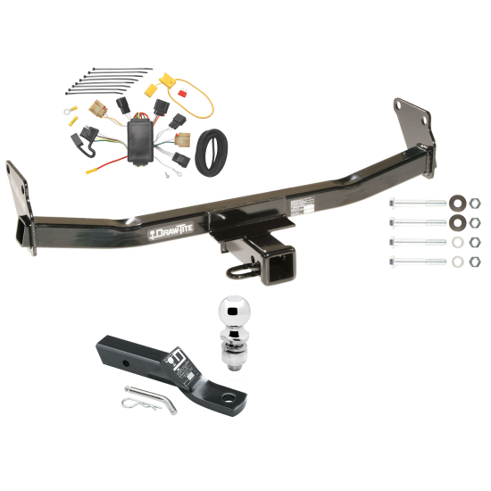 Trailer Tow Hitch For 07-10 Jeep Compass 07 Patriot Complete Package w/ Wiring and 2" Ball