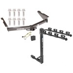 Trailer Tow Hitch w/ 4 Bike Rack For 12-22 Nissan NV1500 NV2500 NV3500 tilt away adult or child arms fold down carrier w/ Lock and Cover