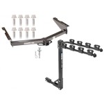 Trailer Tow Hitch w/ 4 Bike Rack For 12-22 Nissan NV1500 NV2500 NV3500 tilt away adult or child arms fold down carrier