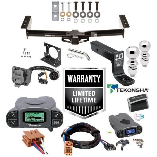 Trailer Hitch w/ Tekonsha Prodigy P3 Brake Control For 03-06 Avalanche Suburban Tahoe Yukon XL w/ Plug Play Wiring 2" 2- 5/16" Ball 4" Drop Mount 7-Way Pin Blade RV Controller 