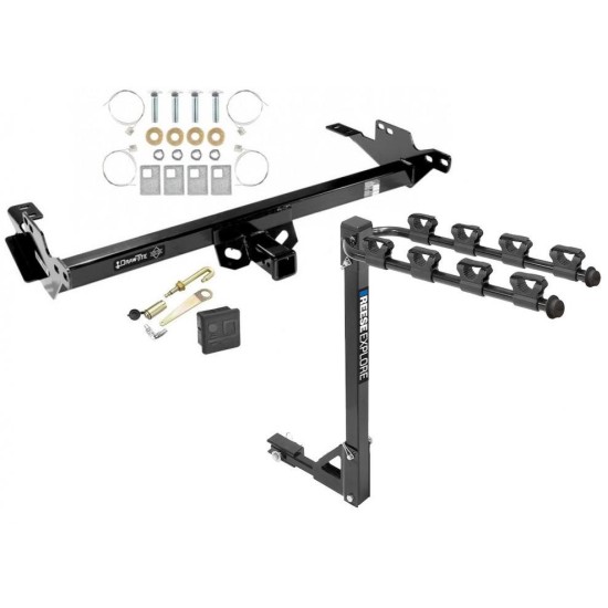 Trailer Tow Hitch w/ 4 Bike Rack For 08-14 Toyota Hilux tilt away adult or child arms fold down carrier w/ Lock and Cover