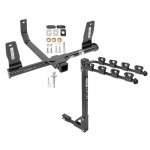 Trailer Tow Hitch w/ 4 Bike Rack For 10-15 Mercedes-Benz GLK350 tilt away adult or child arms fold down carrier