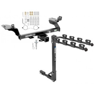 Trailer Tow Hitch w/ 4 Bike Rack For 13-19 Ford Escape tilt away adult or child arms fold down carrier