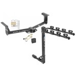 Trailer Tow Hitch w/ 4 Bike Rack For 13-16 Ford Ranger tilt away adult or child arms fold down carrier w/ Lock and Cover