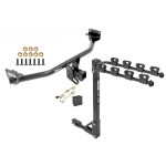 Trailer Tow Hitch w/ 4 Bike Rack For 16-21 Hyundai Tucson tilt away adult or child arms fold down carrier w/ Lock and Cover