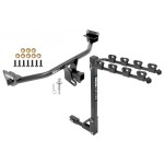 Trailer Tow Hitch w/ 4 Bike Rack For 16-21 Hyundai Tucson tilt away adult or child arms fold down carrier