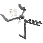 Trailer Tow Hitch w/ 4 Bike Rack For 14-23 Ford Transit Connect tilt away adult or child arms fold down carrier