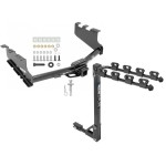 Trailer Tow Hitch w/ 4 Bike Rack For 14-19 Chevy Silerado GMC Sierra 1500 tilt away adult or child arms fold down carrier