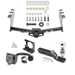 Trailer Hitch Package w/ Wiring For 14-18 Chevy Silverado GMC Sierra 2019 Legacy and Limited w/ 2" Ball 2" Drop Mount Pin Blade RV Class 4 Round Tube