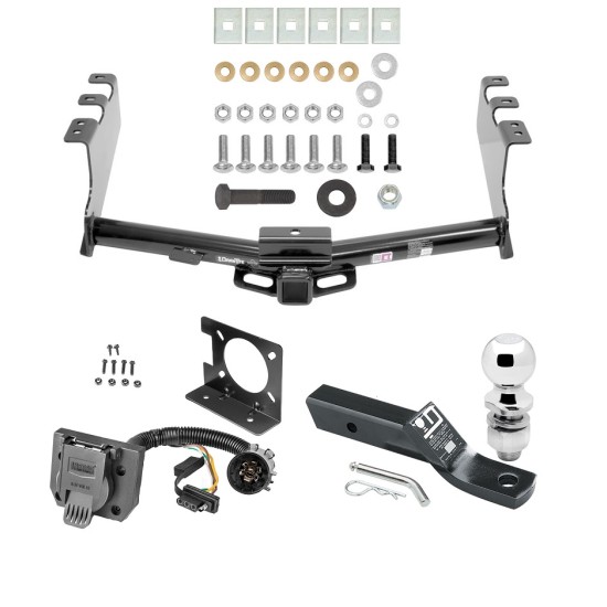 Trailer Hitch Package w/ Wiring For 14-18 Chevy Silverado GMC Sierra 2019 Legacy and Limited w/ 2" Ball 2" Drop Mount Pin Blade RV Class 4 Round Tube