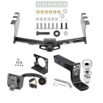 Trailer Hitch Package w/ Wiring For 14-18 Chevy Silverado GMC Sierra 2019 Legacy and Limited w/ 2-5/16" Ball 4" Drop Mount Pin Blade RV Class 4 Round Tube