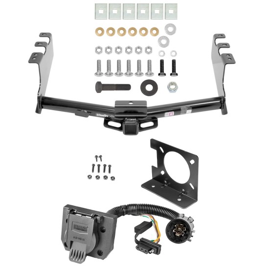 Class 4 Trailer Hitch w/ Wiring Kit For 14-18 Chevy Silverado GMC Sierra 2019 Legacy and Limited 7-Way Pin Blade RV 4-Flat Plug Harness Light w/ Bracket Round Tube