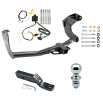 Trailer Tow Hitch For 16-18 Mitsubishi Outlander Except Sport or PHEV Complete Package w/ Wiring and 1-7/8" Ball