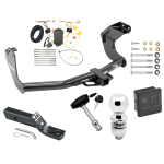 Trailer Tow Hitch For 14-21 Mitsubishi Outlander Except Sport or PHEV Deluxe Package Wiring 2" Ball and Lock