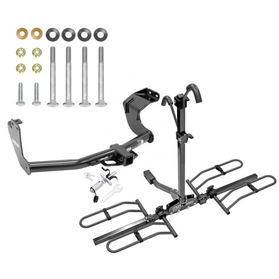 Trailer Tow Hitch For 14-21 Mitsubishi Outlander Except Sport Platform Style 2 Bike Rack w/ Anti Rattle Hitch Lock