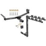 Trailer Tow Hitch w/ 4 Bike Rack For 08-20 Nissan Rogue tilt away adult or child arms fold down carrier w/ Lock and Cover