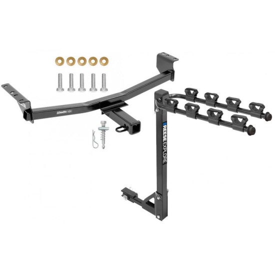 Trailer Tow Hitch w/ 4 Bike Rack For 08-20 Nissan Rogue tilt away adult or child arms fold down carrier