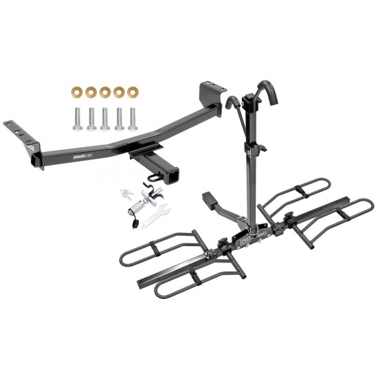 Trailer Tow Hitch For 08-20 Nissan Rogue Platform Style 2 Bike Rack w/ Anti Rattle Hitch Lock