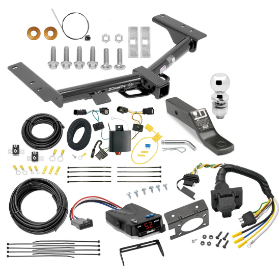 Class 3 Hitch For 15-23 Ford Transit 150 250 350 w/ Draw-Tite Trailer Brake Control 7-Way RV Wiring Complete System Receiver 2" Tow Ball