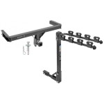 Trailer Tow Hitch w/ 4 Bike Rack For 11-17 Audi Q5 14-17 SQ5 15-23 Porshe Macan tilt away adult or child arms fold down carrier