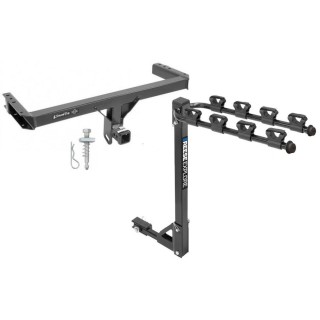 Trailer Tow Hitch w/ 4 Bike Rack For 11-17 Audi Q5 14-17 SQ5 15-23 Porshe Macan tilt away adult or child arms fold down carrier