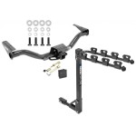 Trailer Tow Hitch w/ 4 Bike Rack For 15-22 Chevy Colorado GMC Canyon tilt away adult or child arms fold down carrier w/ Lock and Cover