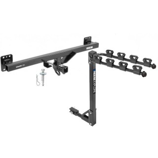 Trailer Tow Hitch w/ 4 Bike Rack For 11-17 VW Touareg  11-18 Porshe Cayenne 07-16 Audi Q7 tilt away adult or child arms fold down carrier