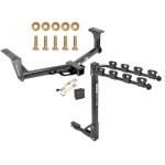 Trailer Tow Hitch w/ 4 Bike Rack For 15-24 Nissan Murano tilt away adult or child arms fold down carrier w/ Lock and Cover