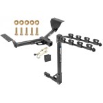 Trailer Tow Hitch w/ 4 Bike Rack For 15-21 Lexus NX200t tilt away adult or child arms fold down carrier w/ Lock and Cover